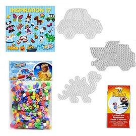 My First Hama Maxi Ironing Beads Starter Set 5 (3 Pin Plates, 600 Beads, Template Book, Ironing Paper)