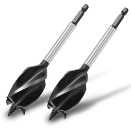 hsawbit 2pcs x 30mm x 165mm Wood Drill Bit, Auger Drill Bits for Wood 1/4 Inch Hex Shank Woodworking Hole Drill Bit