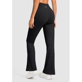 G Gradual Fleece Lined Leggings for Women No Front Seam High Waist Thermal Flare Pants with Pockets for Winter, Hiking, Yoga (Black, XXL)