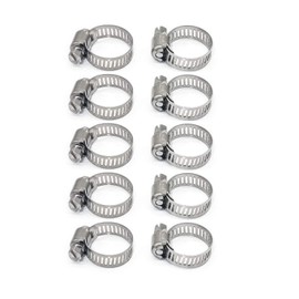Adjustable Stainless Steel Worm Gear Hose Clamps Pipe Clamps 10 Pcs (10-16 mm)