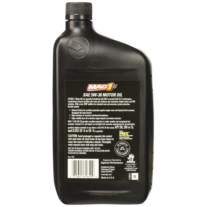 MAG 1 61652 SAE 5W-30 Synthetic Blend Motor Oil -