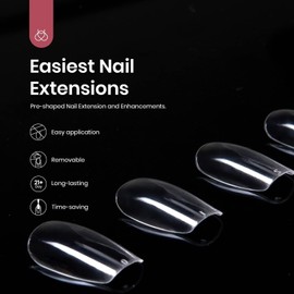 beetles Gel Polish Beetles Gel Nail Tips, 500Pcs Short Square Gel Nail Tips Clear Full Cover False Nails Tips Press on Nails for Nail Art Design Easy Nail Extensions Kit