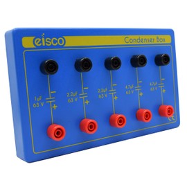 Condenser Box, Five Capacitators, 1µF to 4.7µF - Great for Electrical Experiments - Eisco Labs