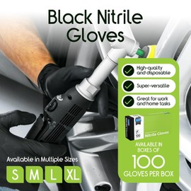 Inspire Inspire Black Nitrile Disposable Gloves | 4.5 Nitrile Disposable Safety Medical Cooking Cleaning Disposable Black Gloves|Large, 1000 Count
