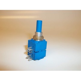 10K 10,000 OHM Dual Gang Potentiometer, Linear Taper Single Turn Pot, 1/4" Diameter 1/2" Long Shaft, 3/8" Hole, Right Angle Solder Terminals, Clarostat 92A2D-B28-D15-D15 8627X