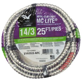 AFC CABLE SYSTEMS 2102S22-AFC 0 25' 14/3 MC W/G Conduit