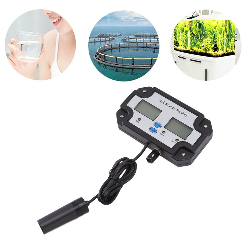 Digital Water Quality Meter PH Salt Content 2-in-1 Continuous Monitoring