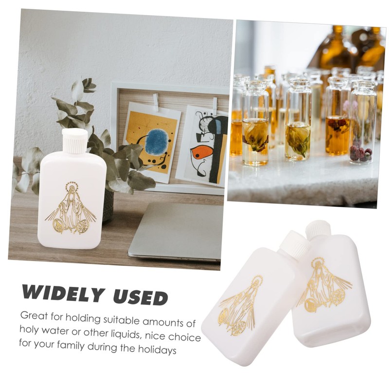 VICASKY 4pcs Decorative Holy Water Bottles Refillable Tiny Water Containers