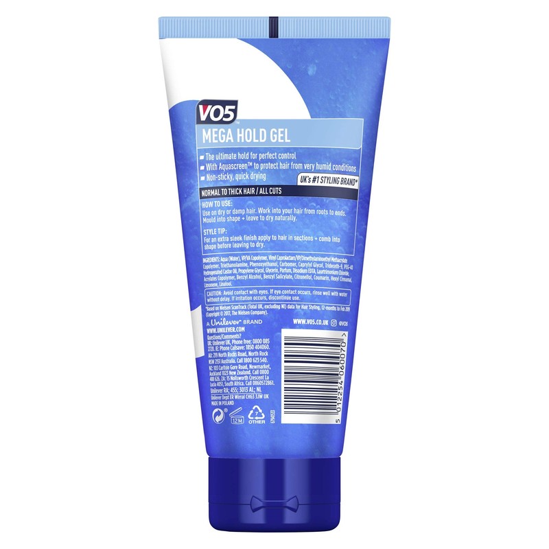 VO5 Mega Hold Hair Styling Gel 200ml