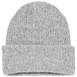 VERO MODA Women's Vmluna Rib Beanie Ga Noos Hat, Light Grey Mix, One Size Fits All