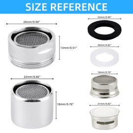 iFealClear 4 Pack Faucet Aerator, Stainless Steel Kitchen Sink Faucet Aerator Adapter with Metal Shell, Male and Female Thread Water-conserving Bathroom Filter with Gasket, Chrome