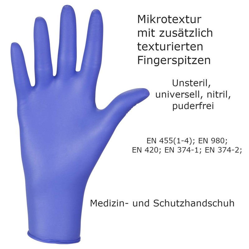 Nitrylex Disposable Nitrile Gloves Powder Free Blue 100 Pcs, Blue,