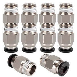 PC4-M10 Connector 10 Pieces PC4-M10 Connector PC4-M10 Pneumatic Connector PC4-M10 Pneumatic Connector PC4-M10 Straight Pneumatic Coupling Quick Connector for 3D Printer