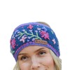 Pachamama Women Wool Ear Warmer Headband Fleece Lined Hand Embroidered