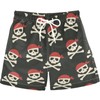 visesunny Summer Boy's Beach Shorts Skull Crossbone Quick Dry Soft