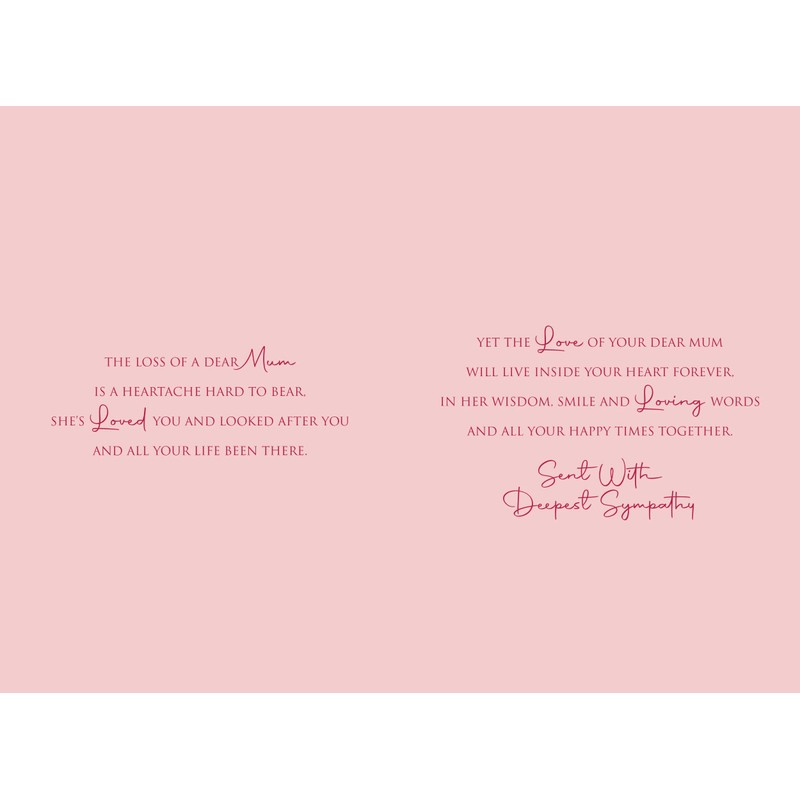 Loss of Your Precious Mum Sympathy/Condolence Card with Stunning Floral