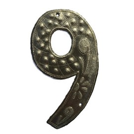 Metal House Numbers, Haiti Recycle Oil Drums, 7.62 Inches, Home Decor, Curb Appeal, Haitian (9)