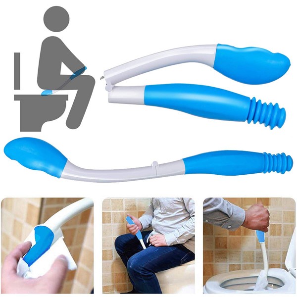Felenny Toilet Aid Tool, Restricted Mobility, Foldable Comfort Wipe, Self Help Toilet Aid, Long Reach, Comfort Wipe for Disabled Seniors, Disabled Little People