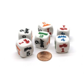 Koplow Games Train Dice Game 6 Dice Set with Travel Tube and Instructions