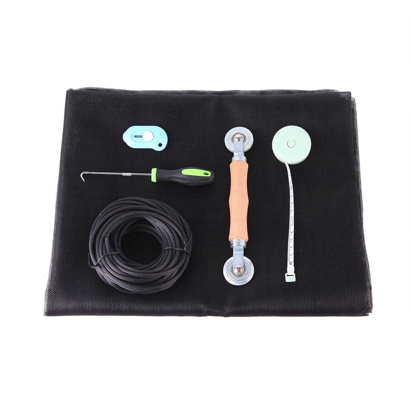 Windows Screen and Screen Door Repair Kit, 48"x118" Charcoal Fiberglass