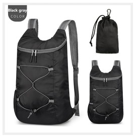 levayhill 16L Hiking-Daypack Lightweight-Foldable Travel-Backpack Water-Resistant Camping Outdoor Packable Easy Carry-on Bag (Black&Gray)