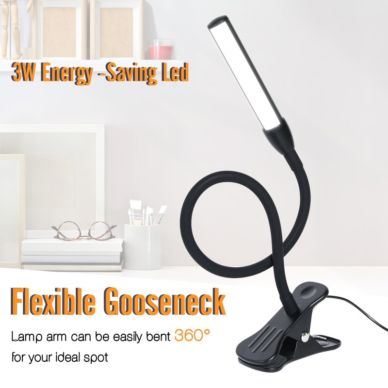 CeSunlight Clip on Reading Lamp, Clip Light, Warm & Daylight