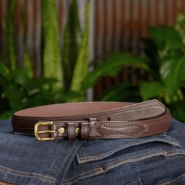 Bullhide Belts Mens Leather Belt for Work, Casual, Dress 1.25" Wide, Brown, 38"