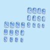 24 Pcs Press on Nails Short Square - ZIFANHU Blue