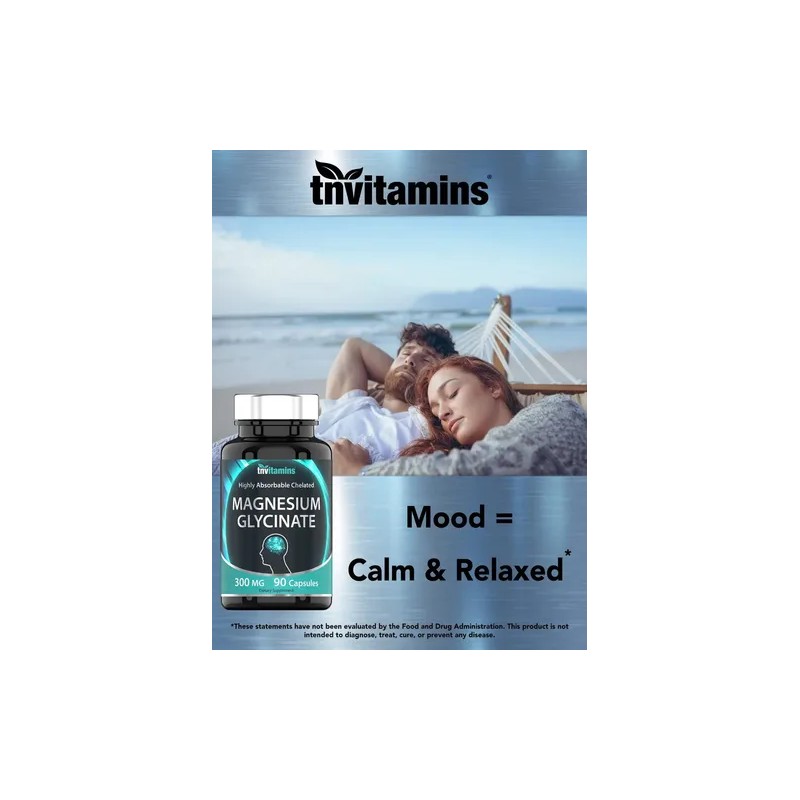 Magnesio Glicinato Tnvitamins Cápsulas 300 Caps