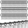 FDKYOEK 60 PCS Metal Drapery Curtain Rings, Black Curtain Rings