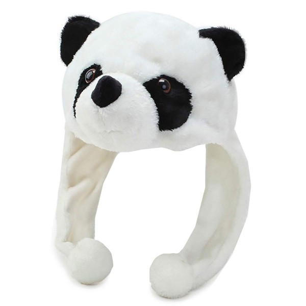 White Fang CA355 Autumn Winter Hat, Cold Protection, Cap, Panda, Animal, Cute, Funny, Brushed