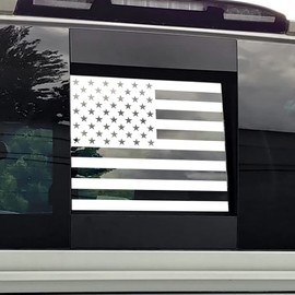 BocaDecals Middle Rear Window American Flag Decal Accessory Easy Install Compatible with and Fits 2005-2022 Nissan Frontier (White)