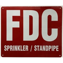 FDC sprinkler standpipe SIGN (REFLECTIVE, Red, ALUMINIUM MATERIAL,10X12 INCH,RUST FREE)