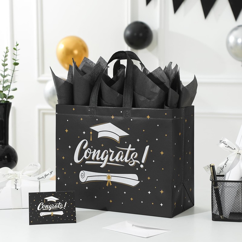 YANGTE 6 Pack 13" Large Graduation Gift Bags with Tissue