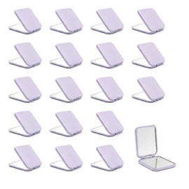 Compact Mirror, Pocket Travel Makeup Mirror for Purse, Metal Square Shell, 2-Sided 1X/2X Magnifying, Portable, Folding, Handheld, Periwinkle,18 Pack