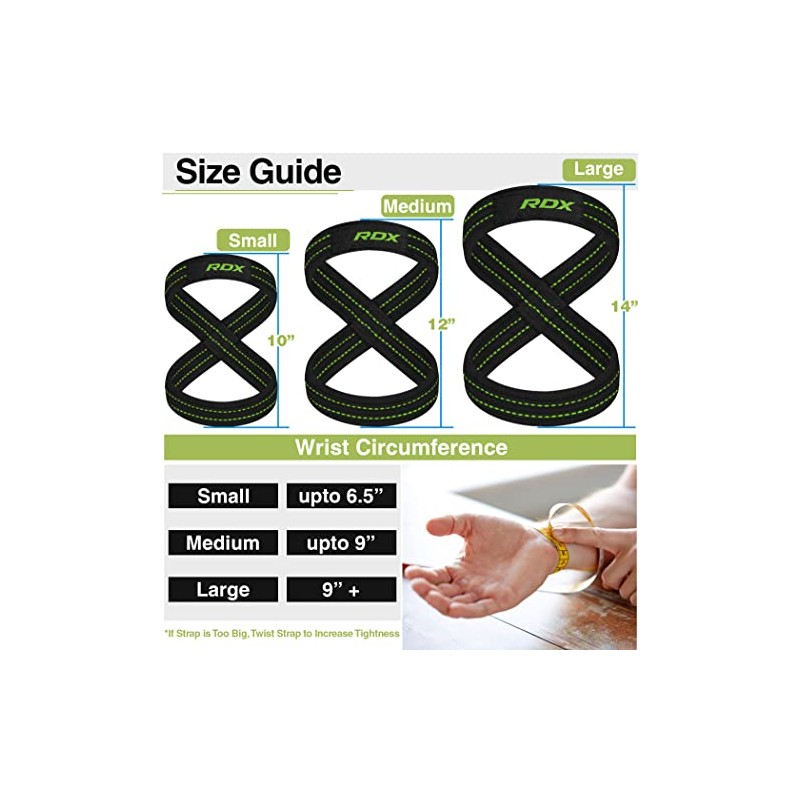 RDX RDX Weight Lifting Straps Figure 8, Anti Slip Strap