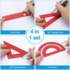 PATIKIL Triangular Protractor Ruler Set of 4 Aluminum Alloy Ruler
