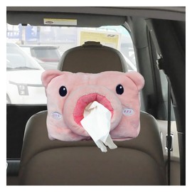GAOLAOSY Cute Car Tissue Holder, Cartoon Auto Backseat Large Tissue Box, Car Paper Towel Holder Case, Universal Vehicle Napkin Organization Accessories Fit for Cars (Pig)