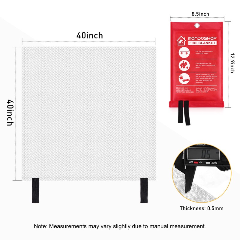 Mondoshop Fire Blanket for Home and Kitchen - Emergency Fire