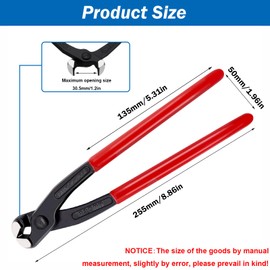 Seept Ear Clamp Pliers 9 Inch Hose Clamp Crimping Tool Carbon Steel Pinch Clamp Pliers Install Remove Clamp Nail Puller Tool for repairing pipes, fuel lines