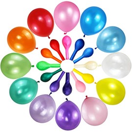 QIKOOLAA 120Pcs Balloons Assorted Colors,12 Inch Latex Party Balloon for Birthday Party, Light Multi Color Ballons Rainbow Balloons for Wedding Baby Shower Supplies.(Assorted)
