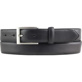 BELTINGER Children's belt made of full cowhide leather, 3.0 cm, leather belt for boys, 30 mm, slim suit belt in 30 mm, black, silver