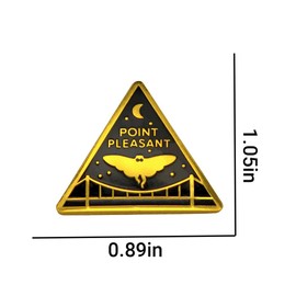 Leraverppy Brown Triangle Shaped Enamel Pin Mysterious Mothman Brooch Cryptozoology Lapel Pin Cryptid Silver Bridge Badge Gift For Natural Science Enthusiasts Decor DIY Accessory Clothes Jewelry