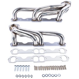 TEKKOAUTO Short Tube Headers Stainless Steel Replacement for Chevy C1500 C2500 GMC Blazer Tahoe 305 350 5.0L 5.7L