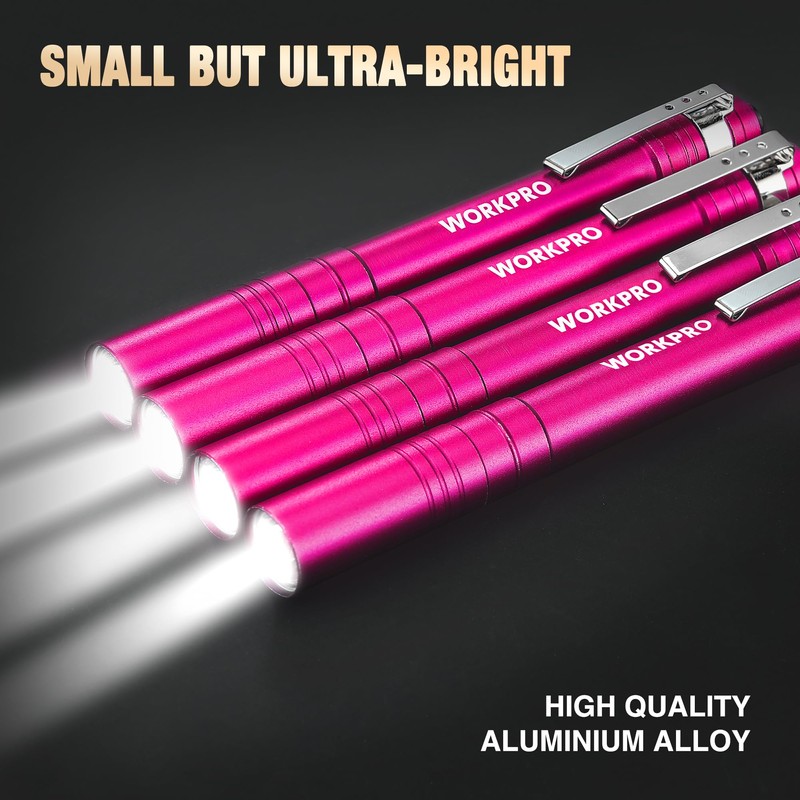 WORKPRO LED Pen Light, Aluminum Pen Flashlights, Pocket Flashlight with