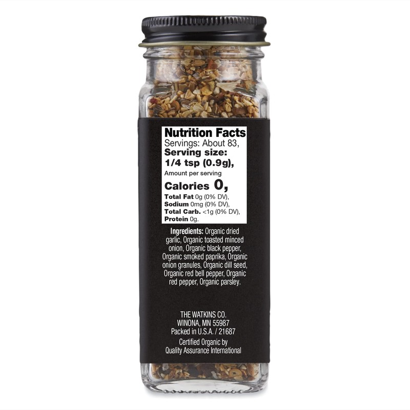 Watkins Salt-Free Organic Steak Seasoning, 2.6 oz, 1-Pack