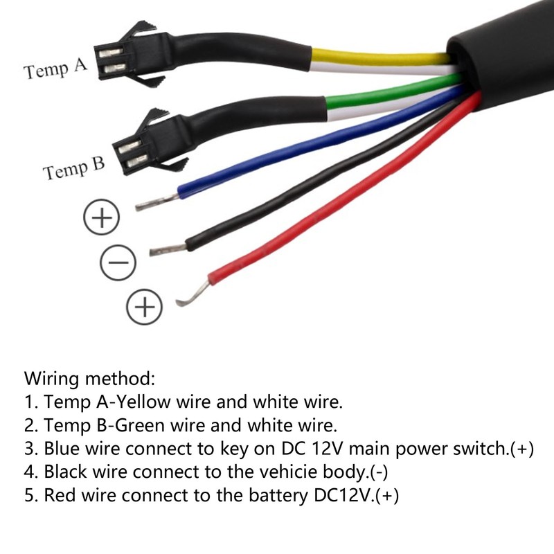 4 in 1 Water Oil Temperature Time Voltage Gauge LCD