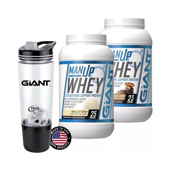 Giant Sports International Pack 2 Man Up Whey Protein Creatina + Potenciador Testo 2lb