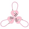 3Pcs 3 Digit Combination Lock for Locker, Pink Heart Lock