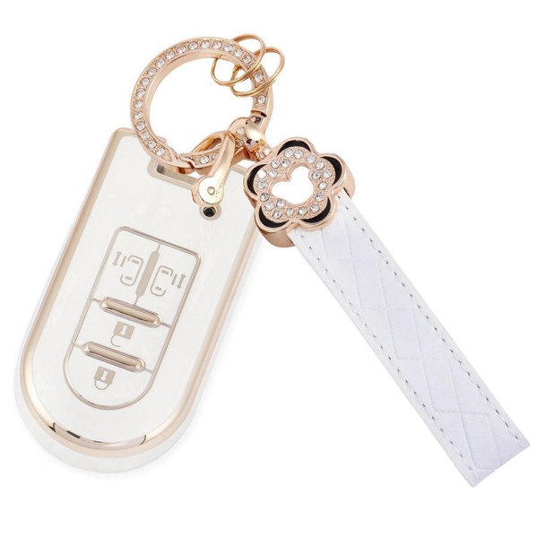 Nacalikeey Cute Girl Smart Key Case, Plum Blossom, Key Cover,
